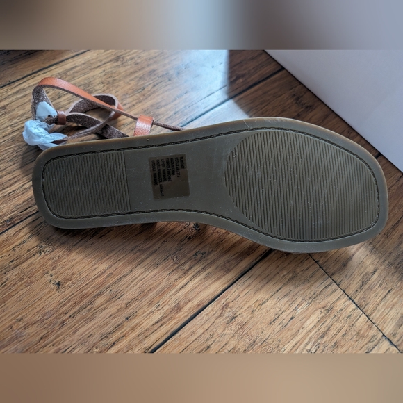 JustFab NIB Brown Leather Strappy Summer Sandal size 7 - Picture 5 of 7